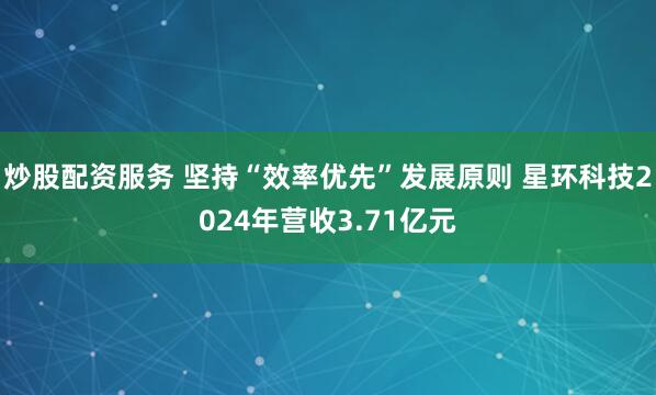 炒股配资服务 坚持“效率优先”发展原则 星环科技2024年营收3.71亿元